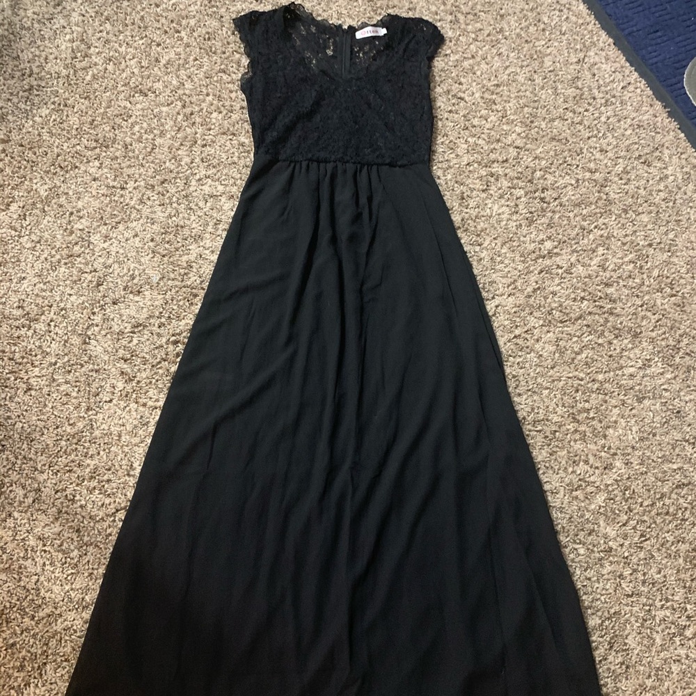Black long cocktail dress
